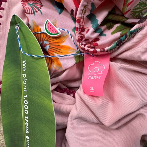 NWT Farm Rio Bright Farm One Piece Swimsuit Cutout Mixed Fruit Print XL - Picture 7 of 13